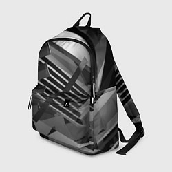 Рюкзак Жёсткий абстрактный серый и тёмно-серый металл, цвет: 3D-принт