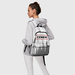 Рюкзак Семен - в красной рамке на светлом, цвет: 3D-принт — фото 2