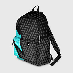 Рюкзак Черно-голубая абстракция, цвет: 3D-принт