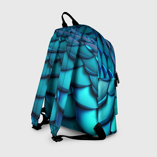 Рюкзак Чешуя бирюзовая металлик / 3D-принт – фото 2