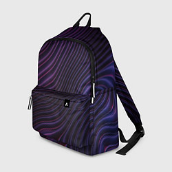 Рюкзак Фиолетово-синяя волнообразная абстракция, цвет: 3D-принт