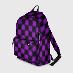 Рюкзак Фиолетовый черный узор Шахматка
