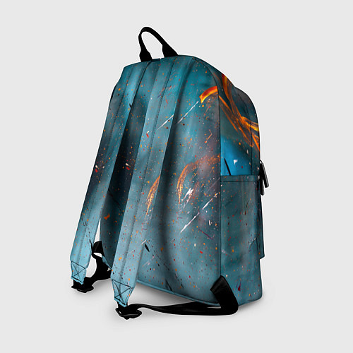 Рюкзак Абстрактный синий туман, силуэты и краски / 3D-принт – фото 2