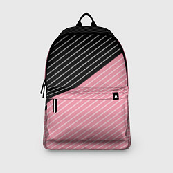 Рюкзак Узор в черную и розовую полоску, цвет: 3D-принт — фото 2