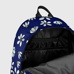 Рюкзак Дудл ромашки на синем фоне - паттерн, цвет: 3D-принт — фото 2