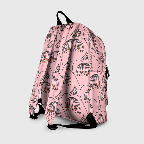 Рюкзак Цветы в стиле бохо на пудрово-розовом фоне / 3D-принт – фото 2