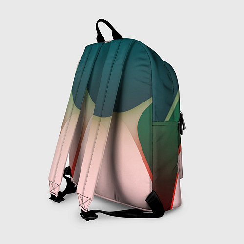Рюкзак Абстрактные зелёные и розовые пластины / 3D-принт – фото 2