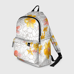 Рюкзак Нарисованный цветы - светлый