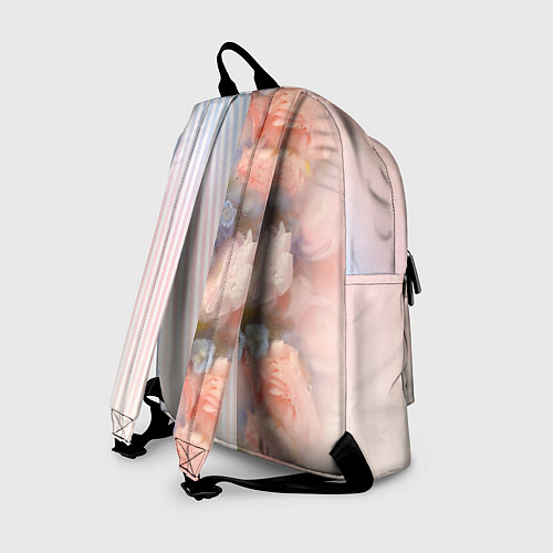 Рюкзак Цветы за стеклом - полосы с градиентом / 3D-принт – фото 2