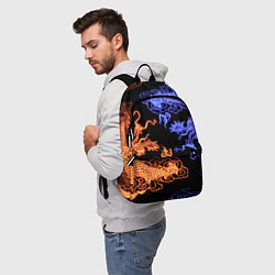 Рюкзак Парящие неоновые драконы, цвет: 3D-принт — фото 2