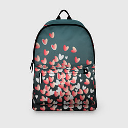 Рюкзак Падающие сердечки на зеленом фона, цвет: 3D-принт — фото 2