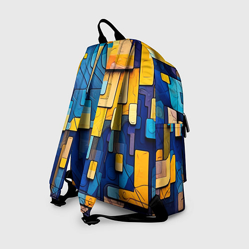 Рюкзак Синие и жёлтые фигуры / 3D-принт – фото 2