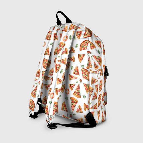 Рюкзак Кусочки пиццы - паттерн на белом / 3D-принт – фото 2