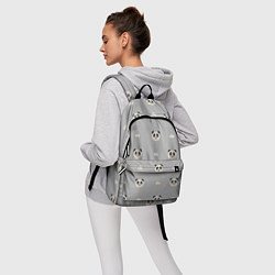 Рюкзак Пандочки и облачка - паттерн серый, цвет: 3D-принт — фото 2