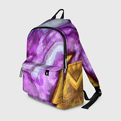 Рюкзак Рисунок текстуры белого и фиолетового мрамора, цвет: 3D-принт