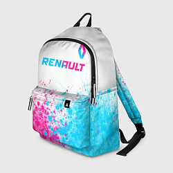 Рюкзак Renault neon gradient style: символ сверху, цвет: 3D-принт