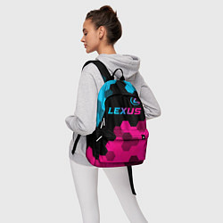 Рюкзак Lexus - neon gradient: символ сверху, цвет: 3D-принт — фото 2