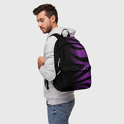 Рюкзак Фиолетовый с черными полосками зебры, цвет: 3D-принт — фото 2