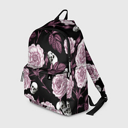 Рюкзак Розовые цветы с черепами
