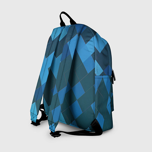 Рюкзак Синий прямоугольный паттерн / 3D-принт – фото 2