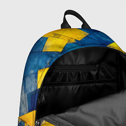 Рюкзак Синяя и жёлтая геометрия, цвет: 3D-принт — фото 2