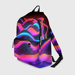 Рюкзак Неоновые фиолетовые волны, цвет: 3D-принт