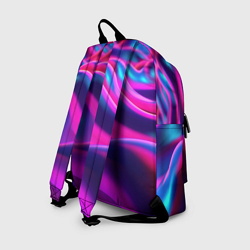Рюкзак Фиолетовые неоновые волны / 3D-принт – фото 2