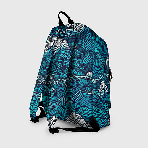 Рюкзак Синие волны абстракт / 3D-принт – фото 2