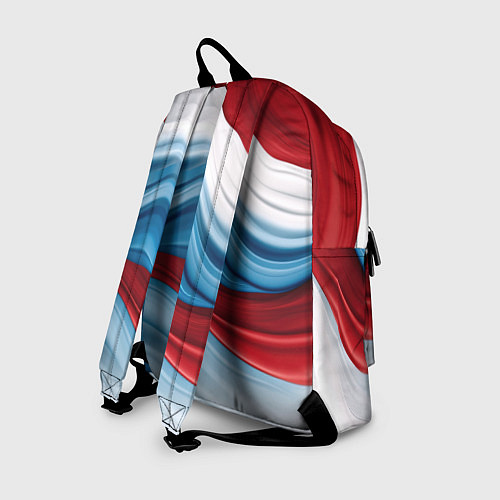 Рюкзак Белые синие красные волны / 3D-принт – фото 2