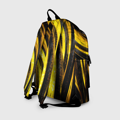 Рюкзак Черные и золотые линии / 3D-принт – фото 2