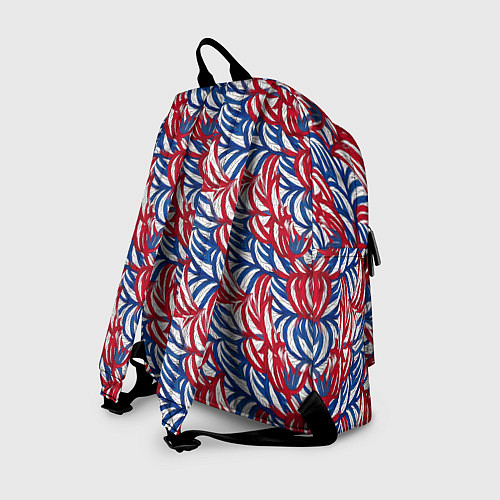 Рюкзак Белые синие красные узоры / 3D-принт – фото 2