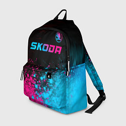 Рюкзак Skoda - neon gradient: символ сверху, цвет: 3D-принт