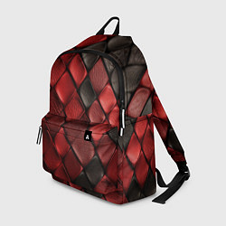 Рюкзак Кожаная красно черная текстура, цвет: 3D-принт