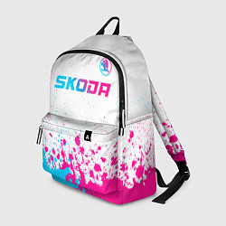 Рюкзак Skoda neon gradient style: символ сверху, цвет: 3D-принт