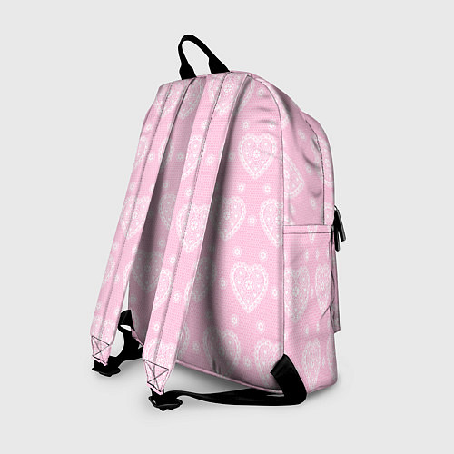 Рюкзак Розовое кружево сердечки / 3D-принт – фото 2