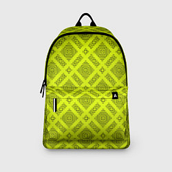 Рюкзак Черный геометрический орнамент на желтом фоне, цвет: 3D-принт — фото 2