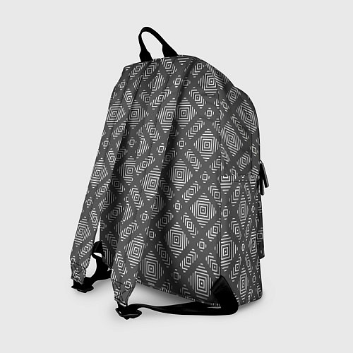 Рюкзак Бело - серый орнамент геометрический / 3D-принт – фото 2