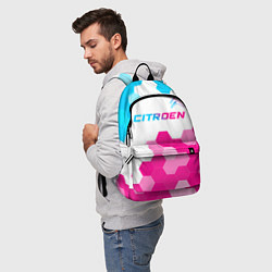 Рюкзак Citroen neon gradient style: символ сверху, цвет: 3D-принт — фото 2