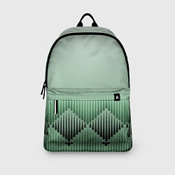 Рюкзак Зеленый градиент с ромбами, цвет: 3D-принт — фото 2