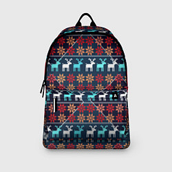 Рюкзак Новогодние олени и снежинки узор, цвет: 3D-принт — фото 2