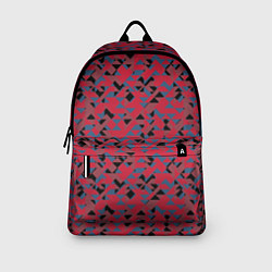 Рюкзак Черные и синие треугольники на красном, цвет: 3D-принт — фото 2
