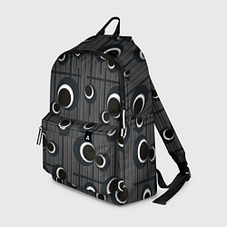 Рюкзак Черные и белые круги на сером, цвет: 3D-принт