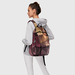 Рюкзак Мозаика в коричнево-розовых тонах, цвет: 3D-принт — фото 2