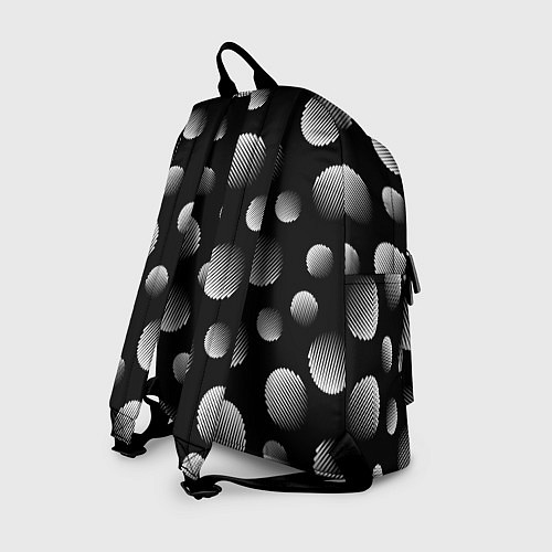 Рюкзак Шары в полоску на черном фоне / 3D-принт – фото 2