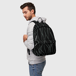 Рюкзак Чёрный с кривыми линиями, цвет: 3D-принт — фото 2
