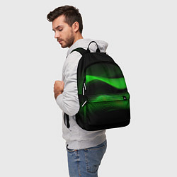 Рюкзак Зеленые абстрактные волны, цвет: 3D-принт — фото 2