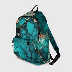 Рюкзак Зеленый мрамор с золотыми прожилками, цвет: 3D-принт