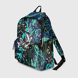 Рюкзак Цветные росписи на чёрнам, цвет: 3D-принт