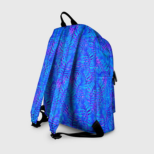 Рюкзак Синие неоновые листья / 3D-принт – фото 2