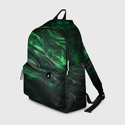 Рюкзак Зеленые абстрактные волны, цвет: 3D-принт